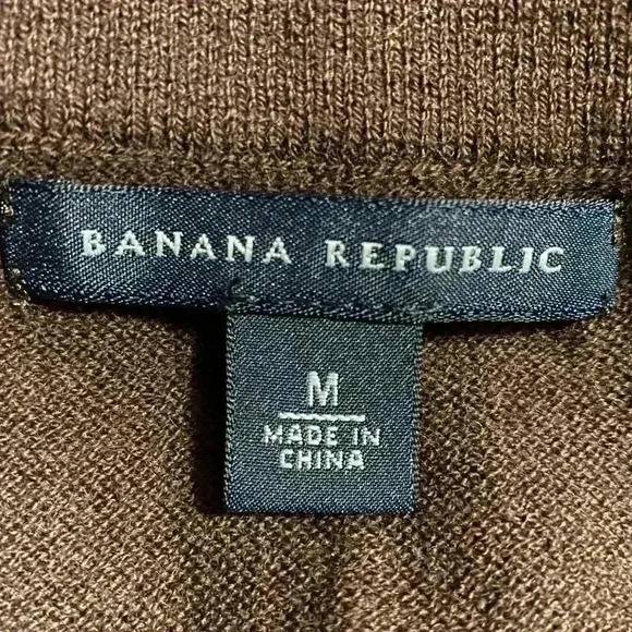 Banana Republic Sweater Women’s Medium Brown Border Embellished Wool Blend - Picture 4 of 6